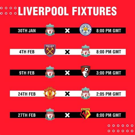 liverpool next match schedule
